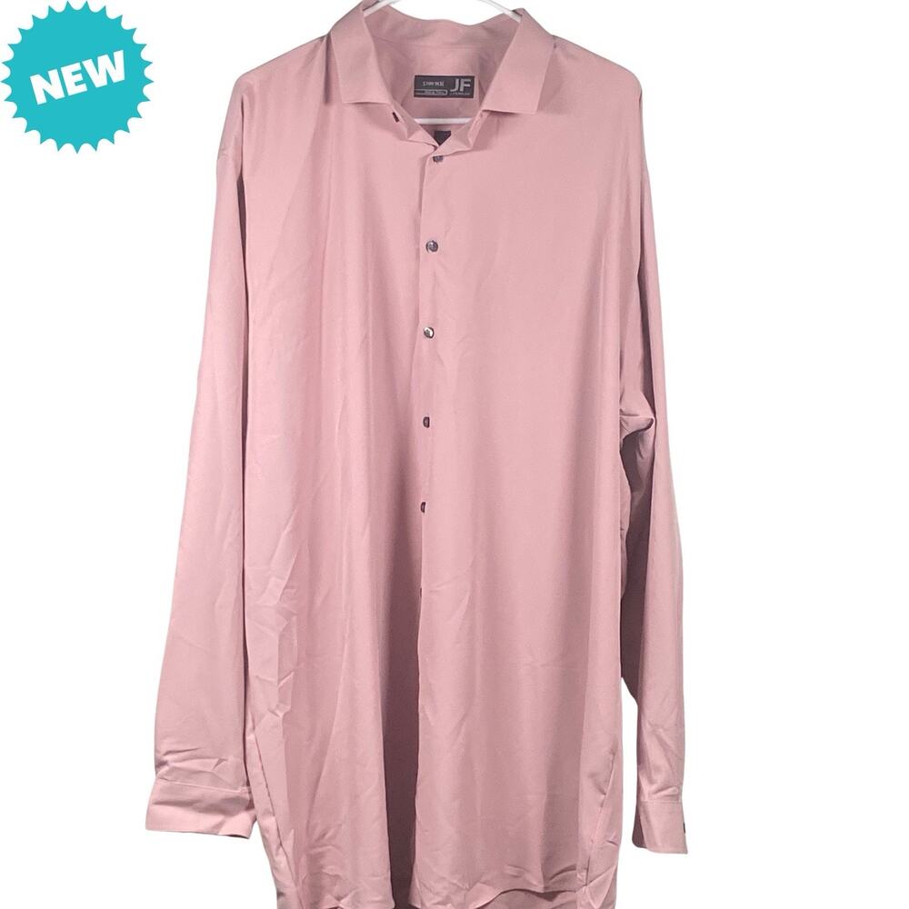 JF J. Ferrar Stretch Dress Shirt Men’s 1XLT Light Pink Long Sleeve